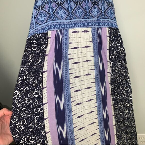 Patrons of Peace Maxi Dress Multicolour Blue Purple White Tank Size Medium - Picture 4 of 10